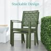 imageBest Choice Products 3Piece Outdoor Bistro Set Stackable Modern Steel Furniture for Porch Garden w 2 Chairs Table Geometric Decor  Peacock BlueSage Green