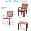 imageBest Choice Products 3Piece Outdoor Bistro Set Stackable Modern Steel Furniture for Porch Garden w 2 Chairs Table Geometric Decor  Peacock BlueTerracotta
