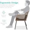 imageBest Choice Products 3Piece Outdoor Wicker Bistro Set Patio Dining Conversation Furniture for Backyard Balcony Porch wDiamond Weave Design Tempered Glass Side Table 2 Chairs  BlackBlack