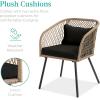imageBest Choice Products 3Piece Outdoor Wicker Bistro Set Patio Dining Conversation Furniture for Backyard Balcony Porch wDiamond Weave Design Tempered Glass Side Table 2 Chairs  BlackBlack