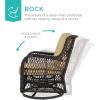 imageBest Choice Products 3Piece Outdoor Wicker Patio Bistro Set w 2 360Degree Swivel Rocking Chairs and Tempered Glass Top Side Table  BeigeBeige