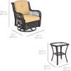 imageBest Choice Products 3Piece Outdoor Wicker Patio Bistro Set w 2 360Degree Swivel Rocking Chairs and Tempered Glass Top Side Table  BeigeBeige