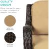 imageBest Choice Products 3Piece Outdoor Wicker Patio Bistro Set w 2 360Degree Swivel Rocking Chairs and Tempered Glass Top Side Table  BeigeBeige