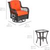 imageBest Choice Products 3Piece Outdoor Wicker Patio Bistro Set w 2 360Degree Swivel Rocking Chairs and Tempered Glass Top Side Table  BeigeRust