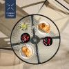 imageBest Choice Products 3Piece Patio Bistro Dining Furniture Set wTextured Glass Tabletop 2 Steel Folding Chairs Polyester Fabric  RedBeige