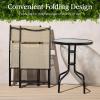 imageBest Choice Products 3Piece Patio Bistro Dining Furniture Set wTextured Glass Tabletop 2 Steel Folding Chairs Polyester Fabric  RedBeige