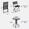 imageBest Choice Products 3Piece Patio Bistro Dining Furniture Set wTextured Glass Tabletop 2 Steel Folding Chairs Polyester Fabric  RedBlack