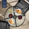imageBest Choice Products 3Piece Patio Bistro Dining Furniture Set wTextured Glass Tabletop 2 Steel Folding Chairs Polyester Fabric  RedBlack