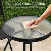 imageBest Choice Products 3Piece Patio Bistro Dining Furniture Set wTextured Glass Tabletop 2 Steel Folding Chairs Polyester Fabric  RedBlack