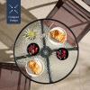 imageBest Choice Products 3Piece Patio Bistro Dining Furniture Set wTextured Glass Tabletop 2 Steel Folding Chairs Polyester Fabric  RedBrown