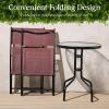 imageBest Choice Products 3Piece Patio Bistro Dining Furniture Set wTextured Glass Tabletop 2 Steel Folding Chairs Polyester Fabric  RedBurgundy