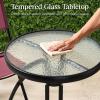 imageBest Choice Products 3Piece Patio Bistro Dining Furniture Set wTextured Glass Tabletop 2 Steel Folding Chairs Polyester Fabric  RedBurgundy