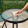 imageBest Choice Products 3Piece Patio Bistro Dining Furniture Set wTextured Glass Tabletop 2 Steel Folding Chairs Polyester Fabric  RedDark Green