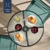 imageBest Choice Products 3Piece Patio Bistro Dining Furniture Set wTextured Glass Tabletop 2 Steel Folding Chairs Polyester Fabric  RedDark Green