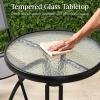 imageBest Choice Products 3Piece Patio Bistro Dining Furniture Set wTextured Glass Tabletop 2 Steel Folding Chairs Polyester Fabric  RedGrey