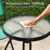 imageBest Choice Products 3Piece Patio Bistro Dining Furniture Set wTextured Glass Tabletop 2 Steel Folding Chairs Polyester Fabric  RedMint