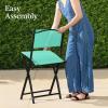 imageBest Choice Products 3Piece Patio Bistro Dining Furniture Set wTextured Glass Tabletop 2 Steel Folding Chairs Polyester Fabric  RedMint