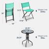 imageBest Choice Products 3Piece Patio Bistro Dining Furniture Set wTextured Glass Tabletop 2 Steel Folding Chairs Polyester Fabric  RedMint