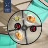 imageBest Choice Products 3Piece Patio Bistro Dining Furniture Set wTextured Glass Tabletop 2 Steel Folding Chairs Polyester Fabric  RedMint