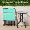 imageBest Choice Products 3Piece Patio Bistro Dining Furniture Set wTextured Glass Tabletop 2 Steel Folding Chairs Polyester Fabric  RedMint