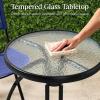 imageBest Choice Products 3Piece Patio Bistro Dining Furniture Set wTextured Glass Tabletop 2 Steel Folding Chairs Polyester Fabric  RedNavy
