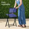 imageBest Choice Products 3Piece Patio Bistro Dining Furniture Set wTextured Glass Tabletop 2 Steel Folding Chairs Polyester Fabric  RedNavy