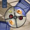 imageBest Choice Products 3Piece Patio Bistro Dining Furniture Set wTextured Glass Tabletop 2 Steel Folding Chairs Polyester Fabric  RedNavy