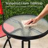 imageBest Choice Products 3Piece Patio Bistro Dining Furniture Set wTextured Glass Tabletop 2 Steel Folding Chairs Polyester Fabric  RedRed