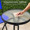 imageBest Choice Products 3Piece Patio Bistro Dining Furniture Set wTextured Glass Tabletop 2 Steel Folding Chairs Polyester Fabric  RedResort Blue