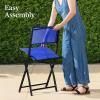 imageBest Choice Products 3Piece Patio Bistro Dining Furniture Set wTextured Glass Tabletop 2 Steel Folding Chairs Polyester Fabric  RedResort Blue