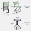 imageBest Choice Products 3Piece Patio Bistro Dining Furniture Set wTextured Glass Tabletop 2 Steel Folding Chairs Polyester Fabric  RedSage