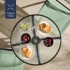 imageBest Choice Products 3Piece Patio Bistro Dining Furniture Set wTextured Glass Tabletop 2 Steel Folding Chairs Polyester Fabric  RedSage