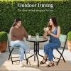 imageBest Choice Products 3Piece Patio Bistro Dining Furniture Set wTextured Glass Tabletop 2 Steel Folding Chairs Polyester Fabric  RedSage