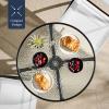 imageBest Choice Products 3Piece Patio Bistro Dining Furniture Set wTextured Glass Tabletop 2 Steel Folding Chairs Polyester Fabric  RedWhite