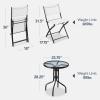 imageBest Choice Products 3Piece Patio Bistro Dining Furniture Set wTextured Glass Tabletop 2 Steel Folding Chairs Polyester Fabric  RedWhite
