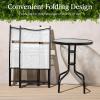 imageBest Choice Products 3Piece Patio Bistro Dining Furniture Set wTextured Glass Tabletop 2 Steel Folding Chairs Polyester Fabric  RedWhite