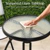 imageBest Choice Products 3Piece Patio Bistro Dining Furniture Set wTextured Glass Tabletop 2 Steel Folding Chairs Polyester Fabric  RedWhite