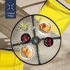 imageBest Choice Products 3Piece Patio Bistro Dining Furniture Set wTextured Glass Tabletop 2 Steel Folding Chairs Polyester Fabric  RedYellow