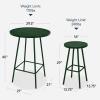imageBest Choice Products 3Piece Patio Dining Set Bar Height Outdoor Bistro Set Outdoor Round Bar Table w 2 Bar Stools Steel  SageDark Green