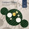imageBest Choice Products 3Piece Patio Dining Set Bar Height Outdoor Bistro Set Outdoor Round Bar Table w 2 Bar Stools Steel  SageDark Green
