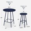 imageBest Choice Products 3Piece Patio Dining Set Bar Height Outdoor Bistro Set Outdoor Round Bar Table w 2 Bar Stools Steel  SageNavy