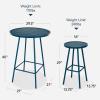imageBest Choice Products 3Piece Patio Dining Set Bar Height Outdoor Bistro Set Outdoor Round Bar Table w 2 Bar Stools Steel  SagePeacock Blue