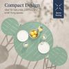 imageBest Choice Products 3Piece Patio Dining Set Bar Height Outdoor Bistro Set Outdoor Round Bar Table w 2 Bar Stools Steel  SageSage