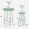 imageBest Choice Products 3Piece Patio Dining Set Bar Height Outdoor Bistro Set Outdoor Round Bar Table w 2 Bar Stools Steel  SageSage
