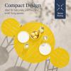 imageBest Choice Products 3Piece Patio Dining Set Bar Height Outdoor Bistro Set Outdoor Round Bar Table w 2 Bar Stools Steel  SageYellow