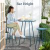 imageBest Choice Products 3Piece Patio Dining Set Bar Height Outdoor Bistro Set Outdoor Round Bar Table w 2 Bar Stools Steel  SageYellow