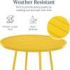 imageBest Choice Products 3Piece Patio Dining Set Bar Height Outdoor Bistro Set Outdoor Round Bar Table w 2 Bar Stools Steel  SageYellow
