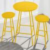 imageBest Choice Products 3Piece Patio Dining Set Bar Height Outdoor Bistro Set Outdoor Round Bar Table w 2 Bar Stools Steel  SageYellow