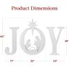 imageBest Choice Products 46in Outdoor JOY Christmas Nativity Decoration 3 Piece Yard Decor Sign Holy Weather Resistant PVC Silhouette for Garden  RedWhiteWhite