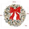 imageBest Choice Products 48in Large Flocked Artificial PreLit Fir Christmas Wreath Holiday Accent Decoration for Door Mantel wRed Lighted Bow 250 LED Lights 714 PVC Tips Power PluginFlocked